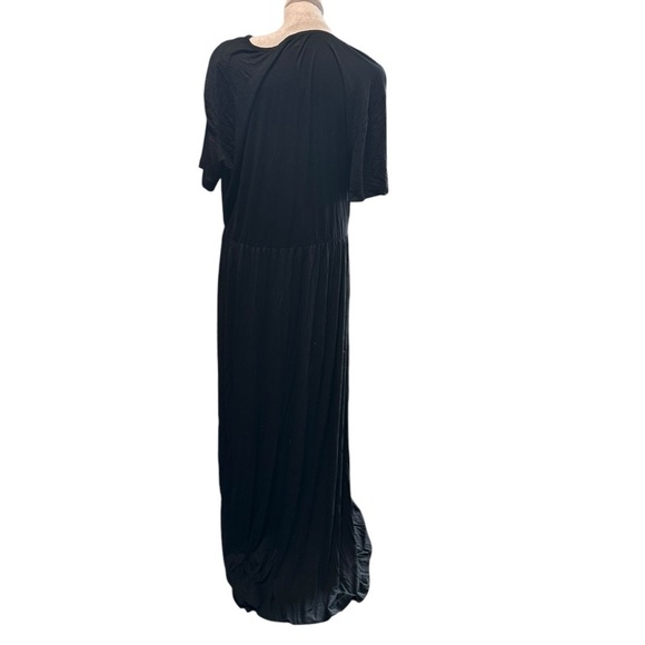 Auselily women's XXL Black soft maxi dress with slits, nwt - Picture 2 of 5